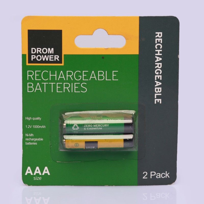 Drom Power Rechargeable AAA 1.5V Batteries