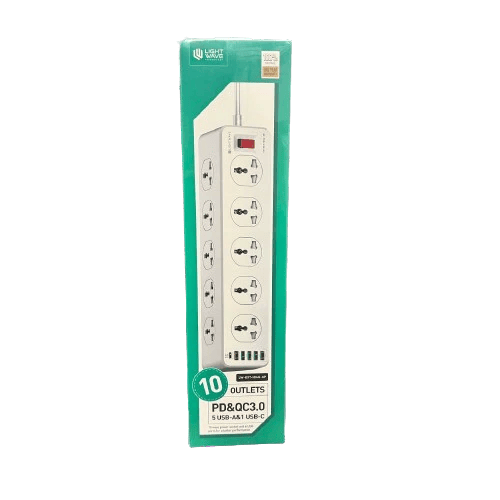 Lightwave LW-EXT-106U-3P 10-Socket Extension With Surge Protection