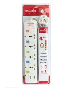 Office Point 4 Way Power Extension with USB