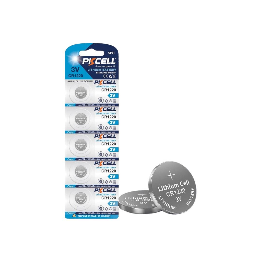 PKCELL 3V CR1220 Lithium Battery – Pack of 5