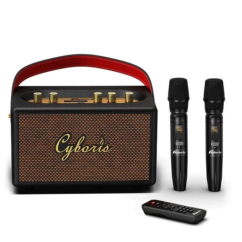 Tang T9 Retro Fabric High-End Karaoke Speaker – Black