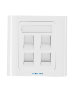 Vention 4 Port Wall Faceplate White 86 Type