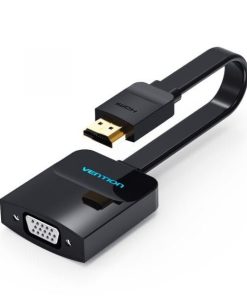 Vention Flat HDMI to VGA Converter With Female Micro USB And Audio Port – 0.15M Black – 74346